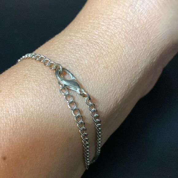 Vintage Lousiana Water Meter Chain Bracelet NOLA Crescent Box Silver Blue 8-10"L - Picture 4 of 12